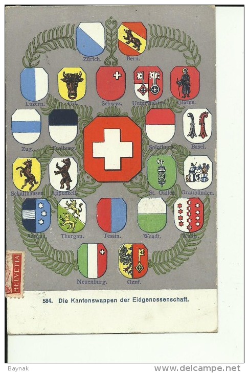 CHMIX22  ---   DIE KANTONSWAPPEN DER EIDGENOSSENSCHAFT  --  1915 - St. Anton