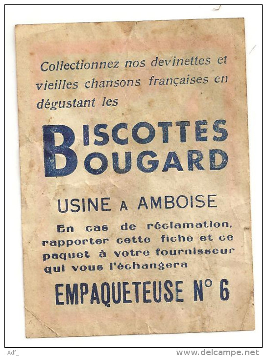 @ DEVINETTE PUB PUBLICITAIRE BISCOTTES BOUGARD USINE A AMBOISE - Publicités