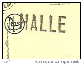 403 Op Kaart Met Stempel BRUXELLES Met Naamstempel (Griffe D'origine) HALLE - 1934-1935 Leopold III