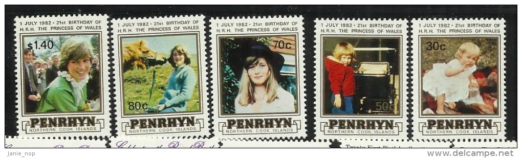 Penrhyn 1982  21st Birthday Princess Of Wales MNH - Penrhyn