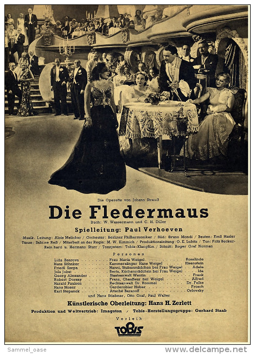 "Illustrierter Film-Kurier"  "Die Fledermaus" Mit Hans Moser , Hans Söhnker  -  Filmprogramm Nr. 2713 Von Ca. 1937 - Zeitschriften