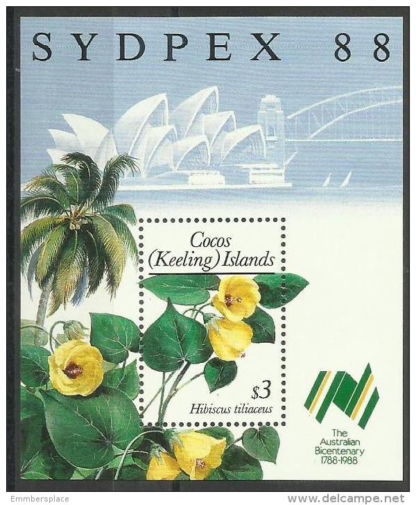 COCOS (KEELING) ISLANDS - 1988 Sydpex 88 Souvenir Sheet **  SG MS203  Sc 199 - Cocos (Keeling) Islands