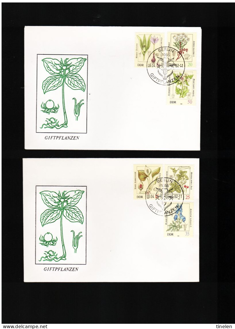 Germania Est - Ddr - 1982  2 Fdc Piante Velenose - Plantes Toxiques