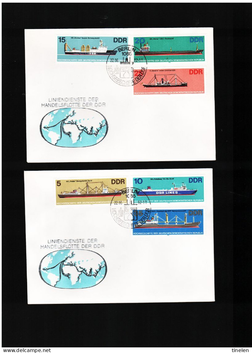 DDR - 22 6 1982 2 FDC HOCHSEESCHIFFE - 1981-1990