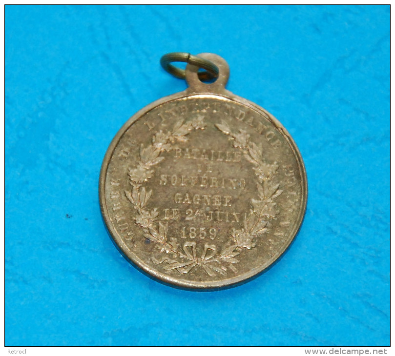 1859 Battle Of Solferino (Battaile De Solferino) Commemorative Medal - 2,3 Cm - Striking Error At Number 4 (?) - Avant 1871