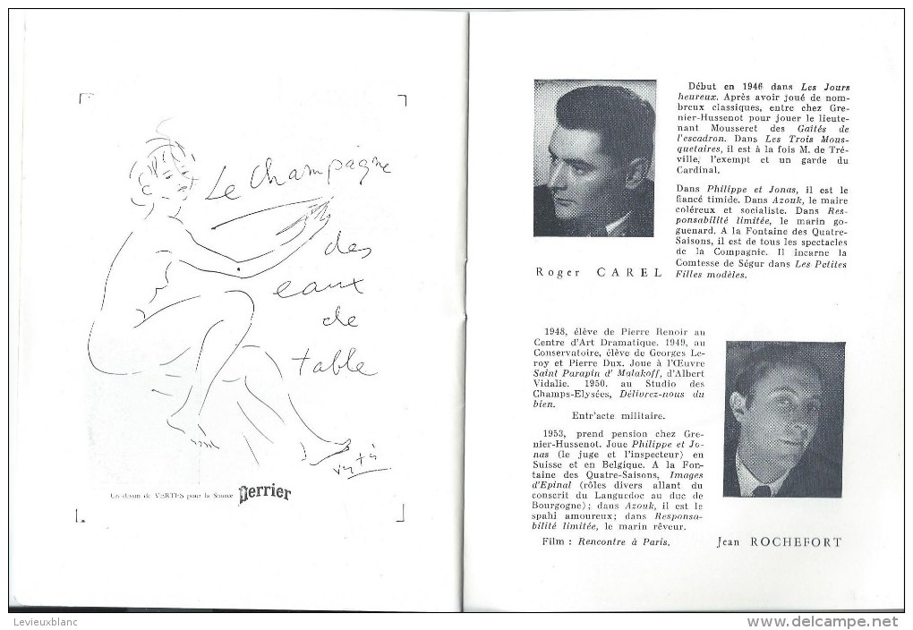 Programme/Théatre Fontaine/Grenier -Hussenot/ L'Amour des 4 Colonels/Peter Ustinov/Carel/Rochefort/vers 1955  PROG72