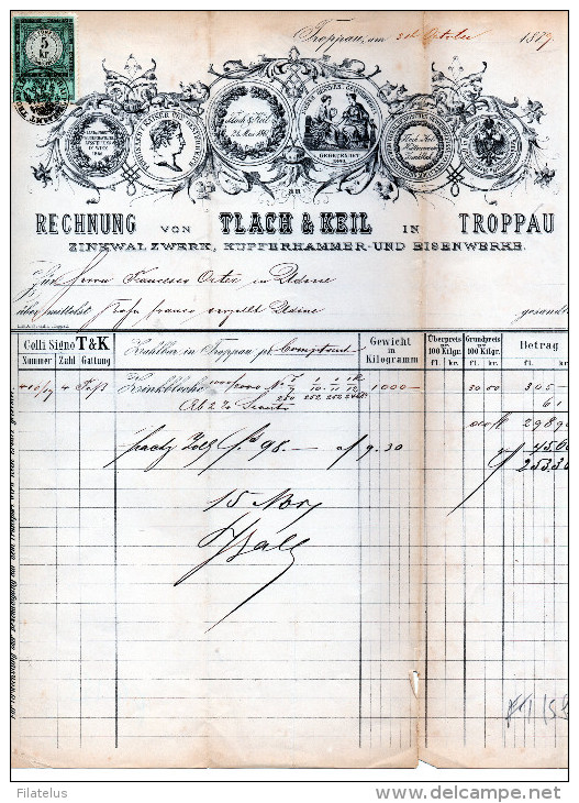 TROPPAU 31-10-1879-RECHNUNG VON TLACH & KEIL IN TROPPAU - 1800 – 1899