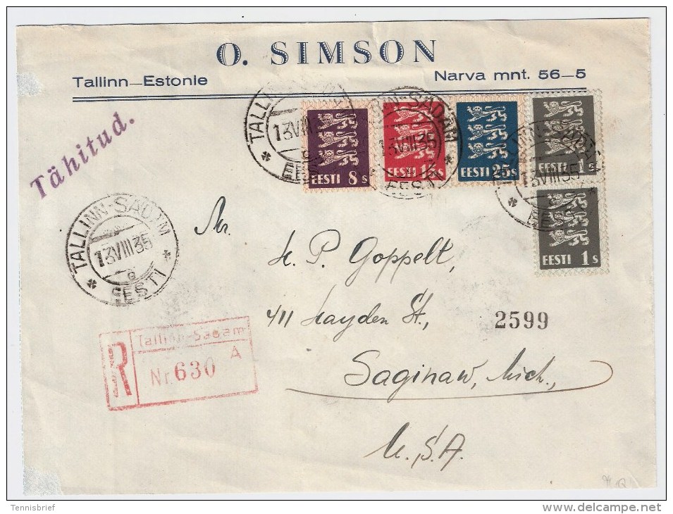 Estland, 1935, Reco-Brief " Tallinn-Sadam "   S808 - Estland