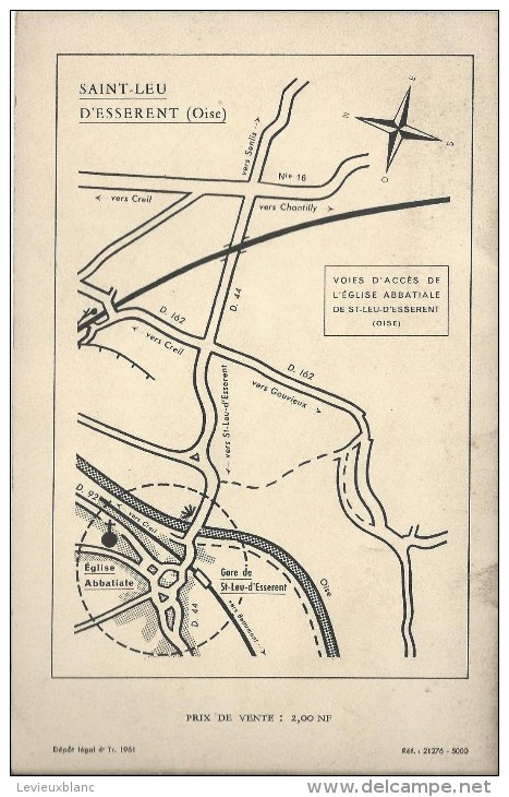 Fascicule  Touristique/ Histoire De L'Abbatiale De Saint-Leu-d'Esserent/OISE/ 1961       PGC79 - Dépliants Touristiques