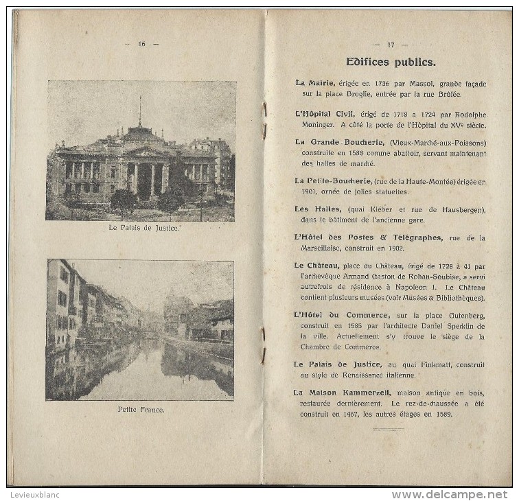 Guide De La Ville De Strasbourg/Editeur AMMEL/ Magasins Modernes /Alsace/ Vers 1920     PGC80 - Tourism Brochures