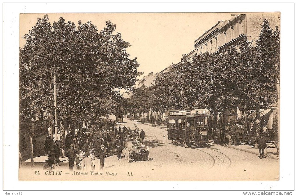 SETE - CETTE - HERAULT - AVENUE VICTOR HUGO - TRAMWAY - ATTELAGE - Sete (Cette)