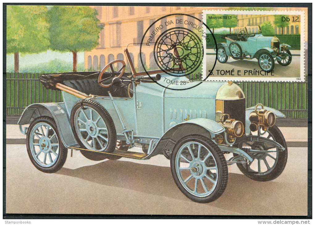 1983 S. Tome E Principe Car Automobile Maxicard MORRIS (1913) - Cars