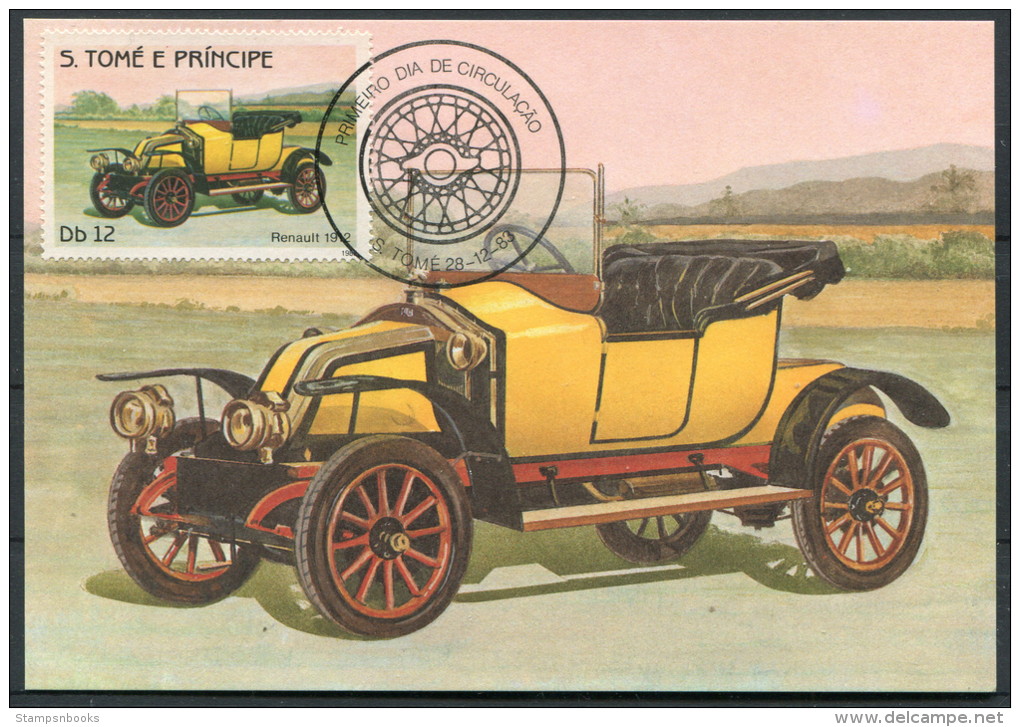 1983 S. Tome E Principe Car Automobile Maxicard RENAULT (1912) - Cars