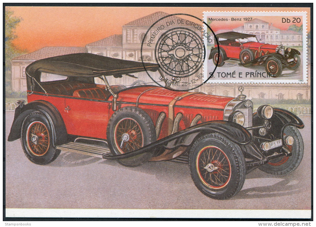 1983 S. Tome E Principe Car Automobile Maxicard MERCEDES BENZ (1927) - Cars