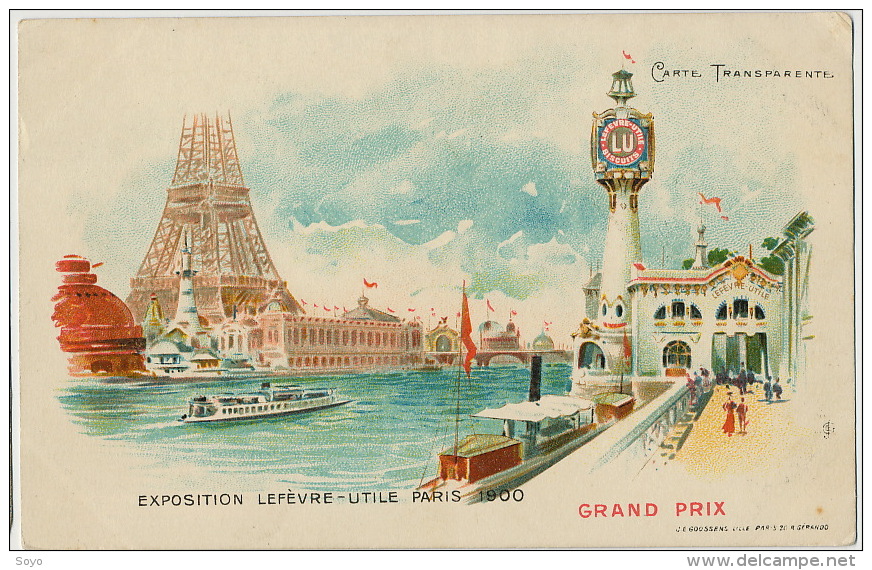 Carte Transparente LU Lefevre Utile Pub Expo Paris 19000 Tour Eiffel  Edit Goossens - Mechanical