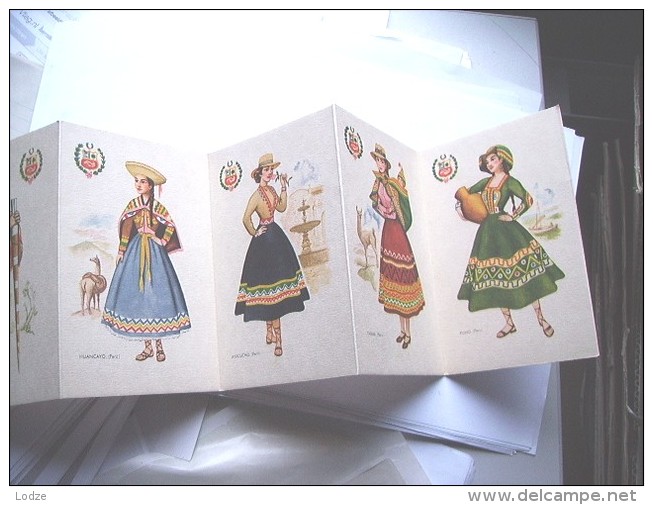 Peru Book Map With 10 Very Nice Postcards Traditional Clothes Trajes Tipicos - Peru