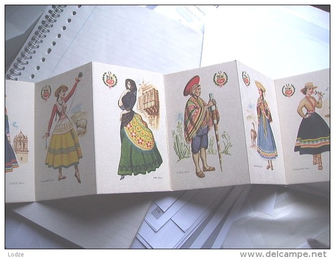 Peru Book Map With 10 Very Nice Postcards Traditional Clothes Trajes Tipicos - Peru