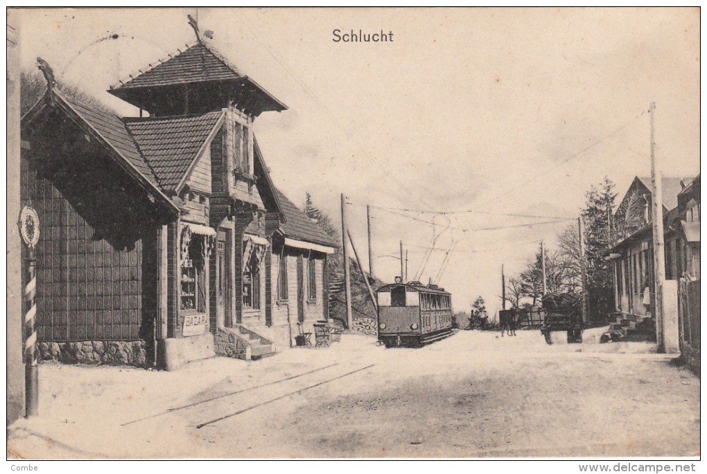 HAUT RHIN. TRES  RARE TRAMWAY AU COL DE LA SCHLUCHT. Stosswihr.  Wildenstein.VERSO CACHET ALLEMAND ALTENBERG  /5317 - Tram