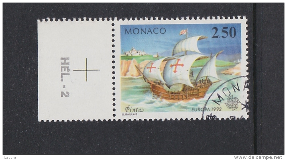 VOILIER COLUMBUS SAILING SHIP SEGELSCHIFF VELERO COLÓN PINTA- MONACO 1992 - EUROPA CEPT - MI 2070 - Christophe Colomb