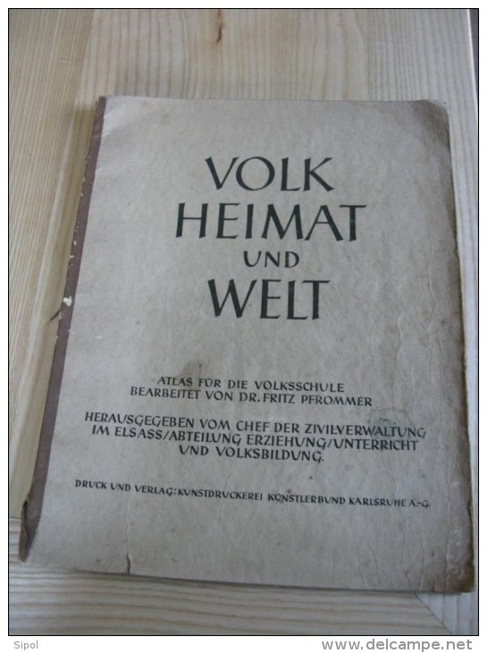 Atlas  28 Pages En Allemand Années 1940  Volk Heimat Und Welt Couverure : Traces D âge Interieur O.K. - Mapamundis