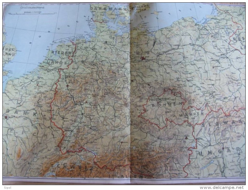 Atlas  28 Pages En Allemand Années 1940  Volk Heimat Und Welt Couverure : Traces D âge Interieur O.K. - Mapamundis