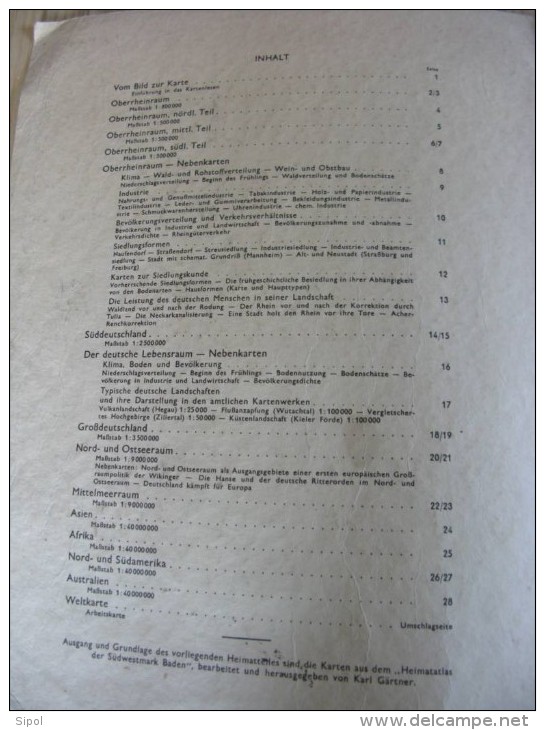 Atlas  28 pages en allemand années 1940  Volk Heimat und Welt Couverure : traces d âge Interieur O.K.