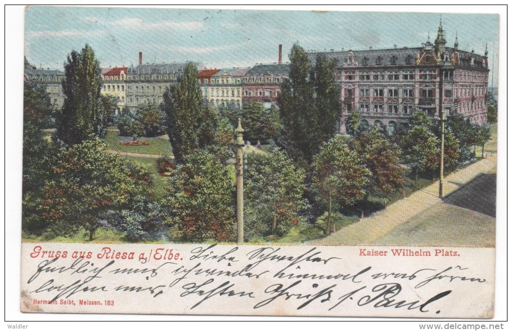 8400    RIESA  -  KAISER WILHELM PLATZ   ~ 1900 - Riesa