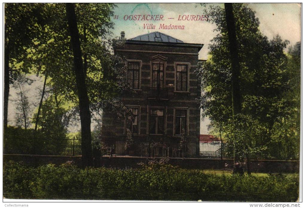 Oostakker 4 CP      Souvenir  Villa Madonna      Hotel De Lourdes       Kasteel Slootendriesch - Evergem