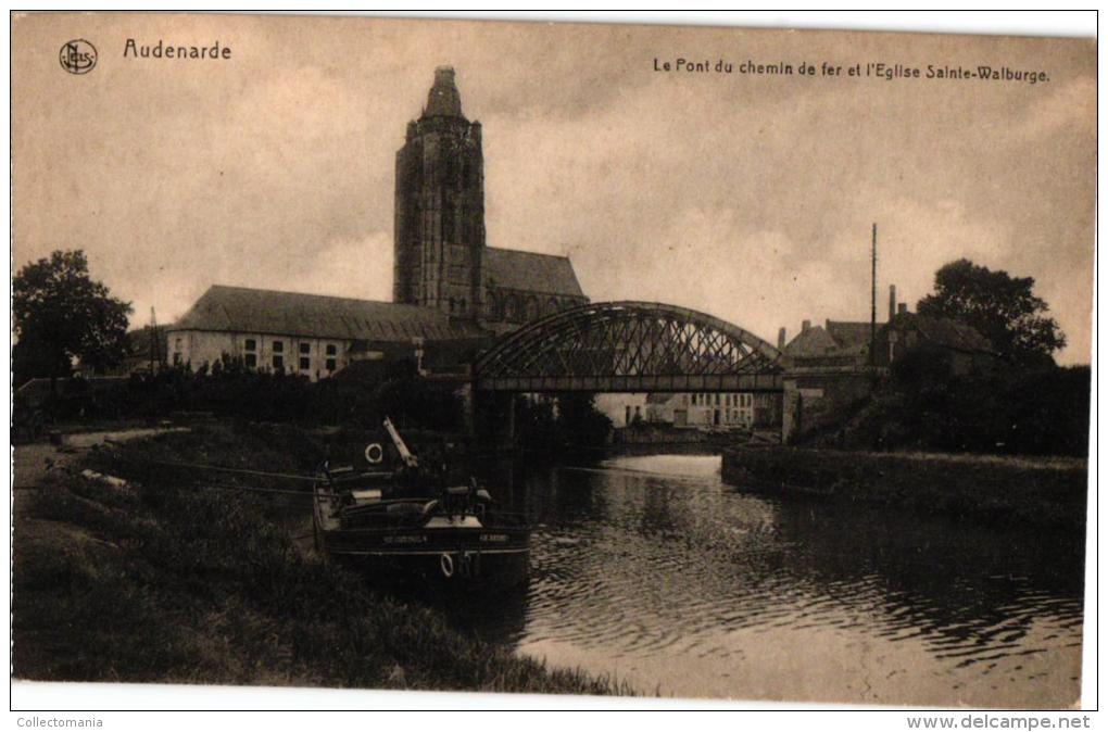 Oudenaarde 6 CP Spoorwegbrug Kasteel Elsegem   Smallendam  Pittoreske Hoek Biervaten '04 Statiestr  Tacambaro'02 - Oudenaarde