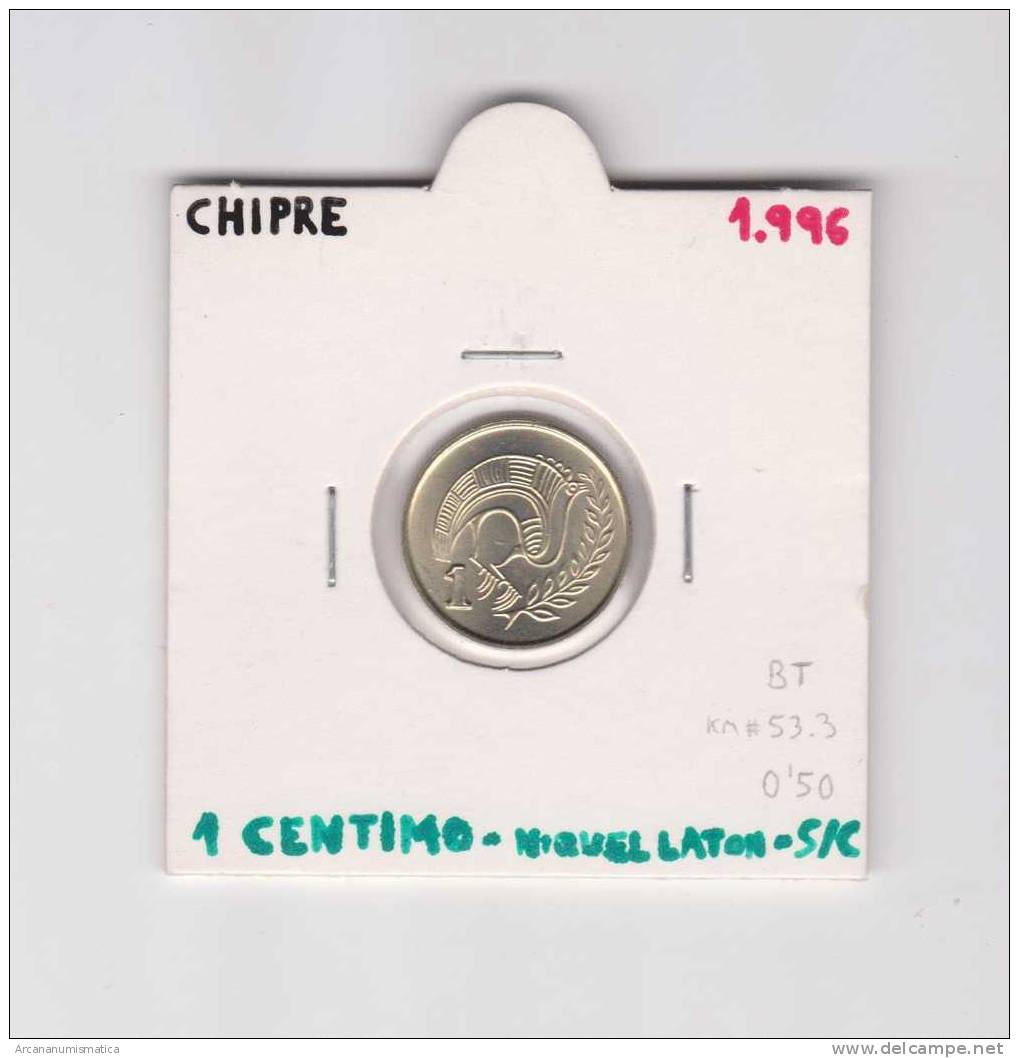 CHIPRE  1 CENTIMO 1.996  Niquel Laton SC/UNC  KM#53.3   DL-7529 - Chypre
