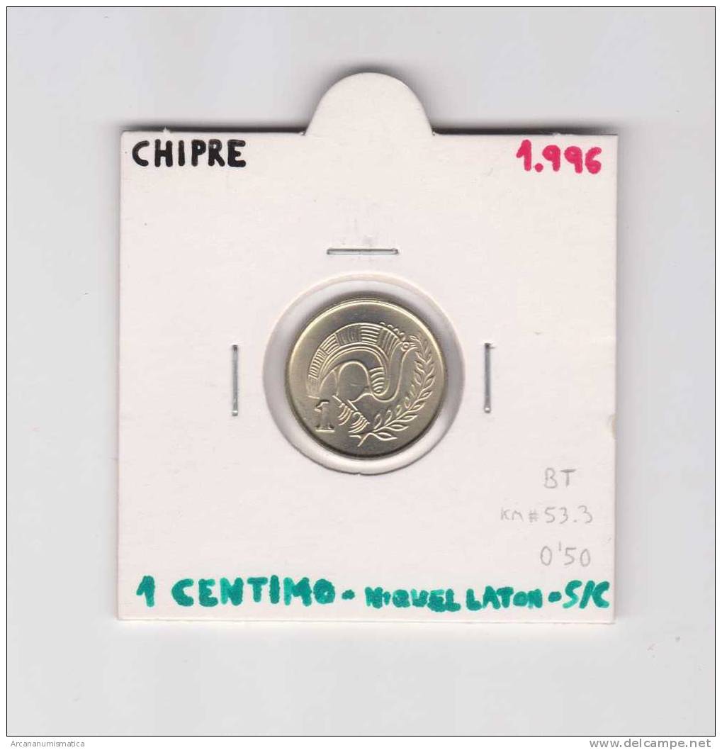 CHIPRE  1 CENTIMO 1.996  Niquel Laton SC/UNC  KM#53.3   DL-7529 - Cyprus