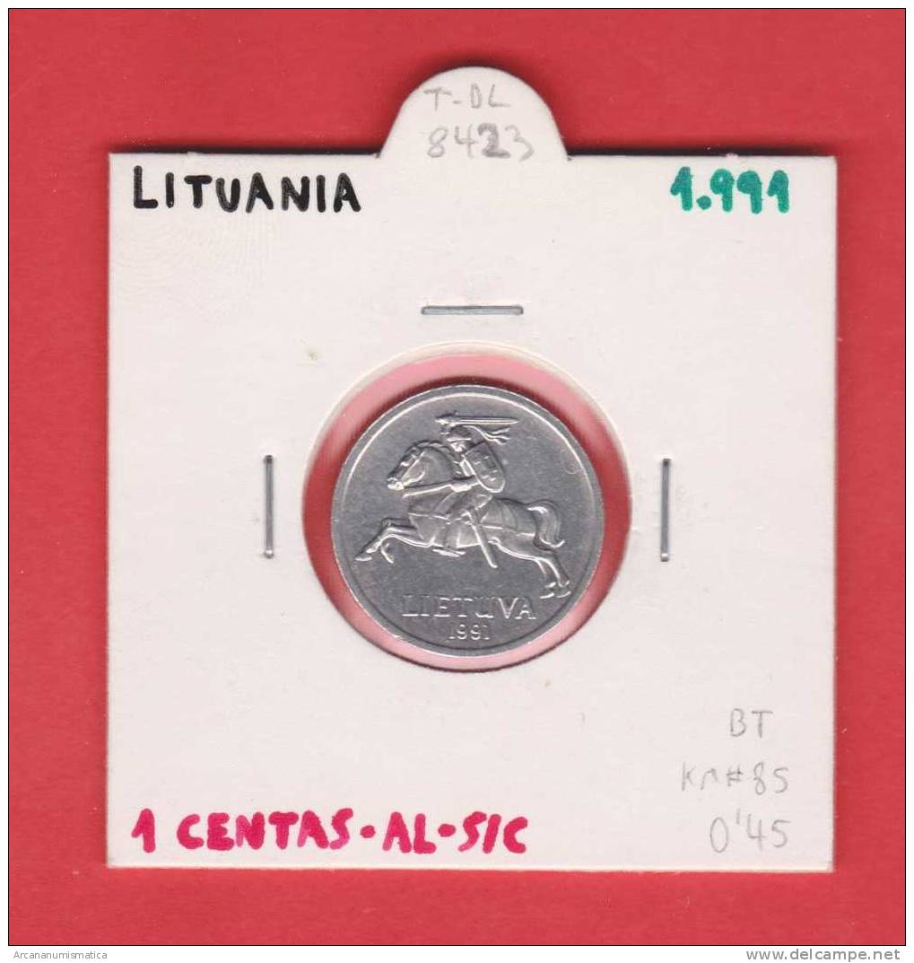 LITUANIA   1  CENTAS   1.991   AL   KM#85   SC/UNC    DL-8423 - Litouwen