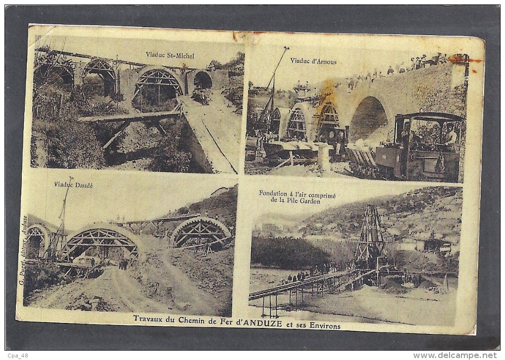 Gard : Ligne Anduze-St Jean Du Gard, Travaux Du Chemin De Fer... Retirage Photo, Bien Lire Le Descriptif - Anduze