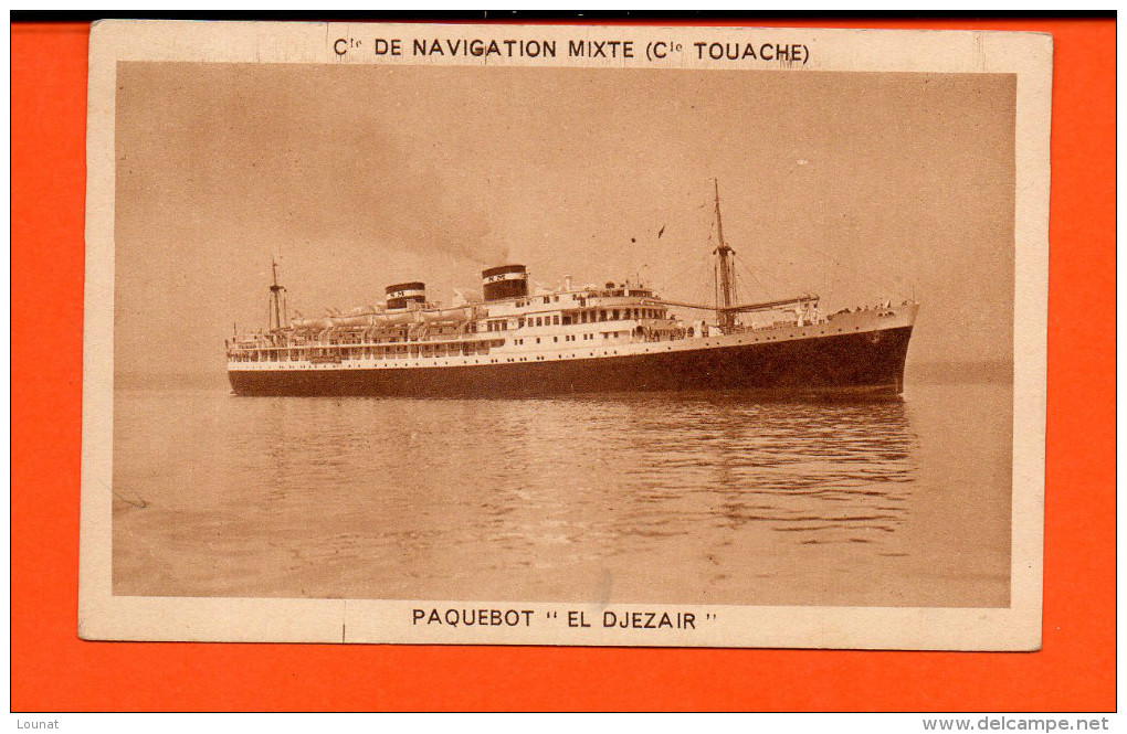 Paquebot "EL DJEZAIR" - Cie De Navigation Mixte (Cie Touache) - Steamers