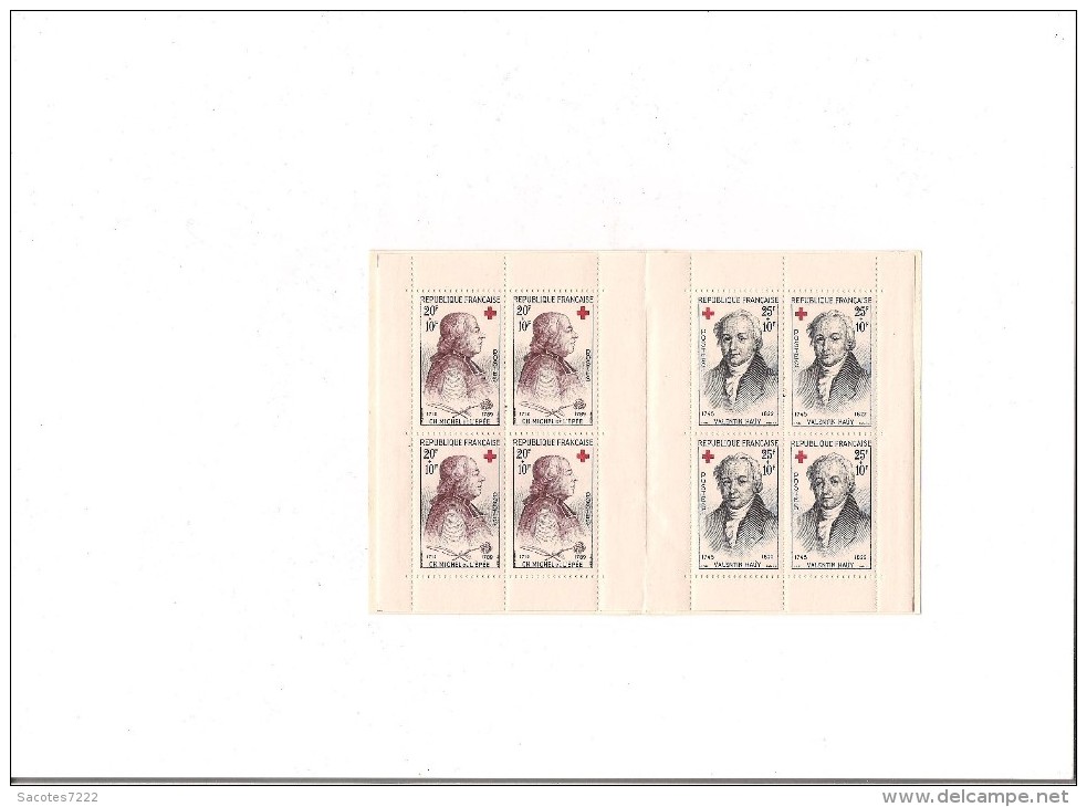 CARNET DE TIMBRES CROIX ROUGE FRANCAISE 1959 - Red Cross