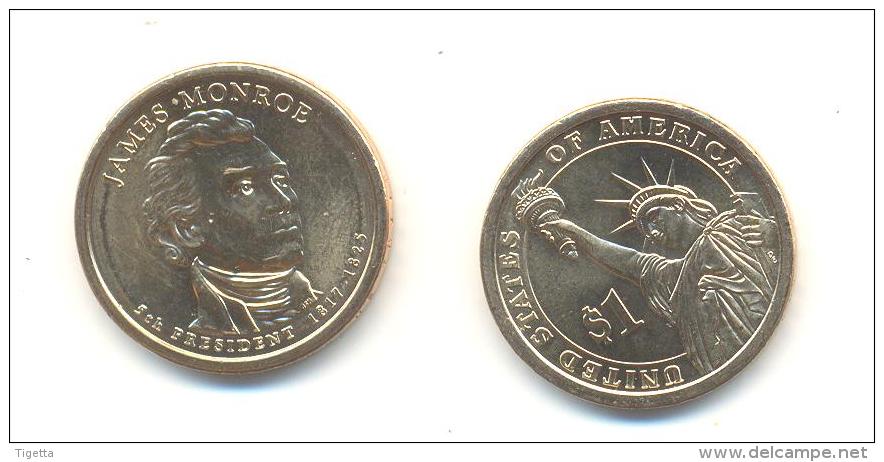 STATI UNITI-USA  1 $ JAMES MONROE ANNO 2008 (PHILADELPHIA) - 2007-…: Presidents