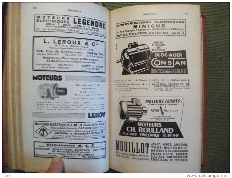 Annuaire De L'electricité électro 1955 Fournitures Moteurs Marques De Fabriques - Telefonbücher