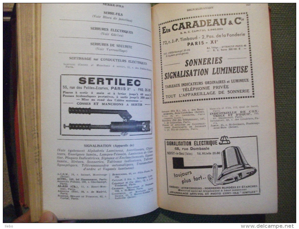 Annuaire De L'electricité électro 1955 Fournitures Moteurs Marques De Fabriques - Telefonbücher
