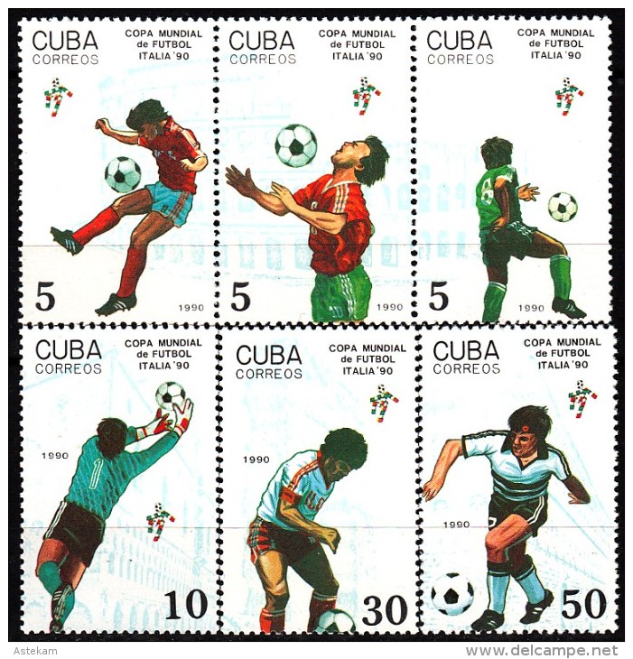 CUBA 1990, SPORT, FOOTBALL, WORLD KUP In ITALY, COMPLETE MNH SERIES With GOOD QUALITY, *** - Ungebraucht