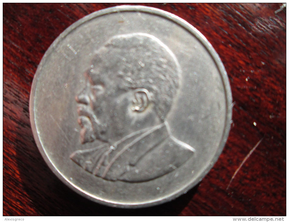 KENYA 1966  ONE SHILLING  KENYATTA Copper-Nickel  USED COIN In GOOD CONDITION. - Kenya