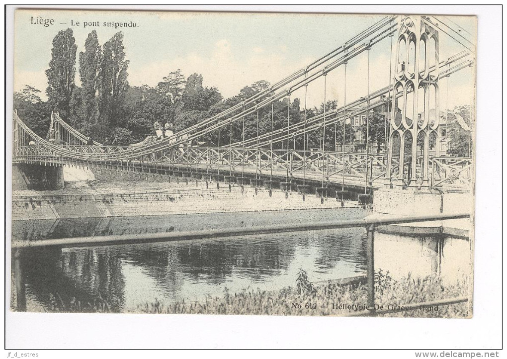 CP Liège Le Pont Suspendu Rare éd.colorisée Vers 1903 - Lüttich