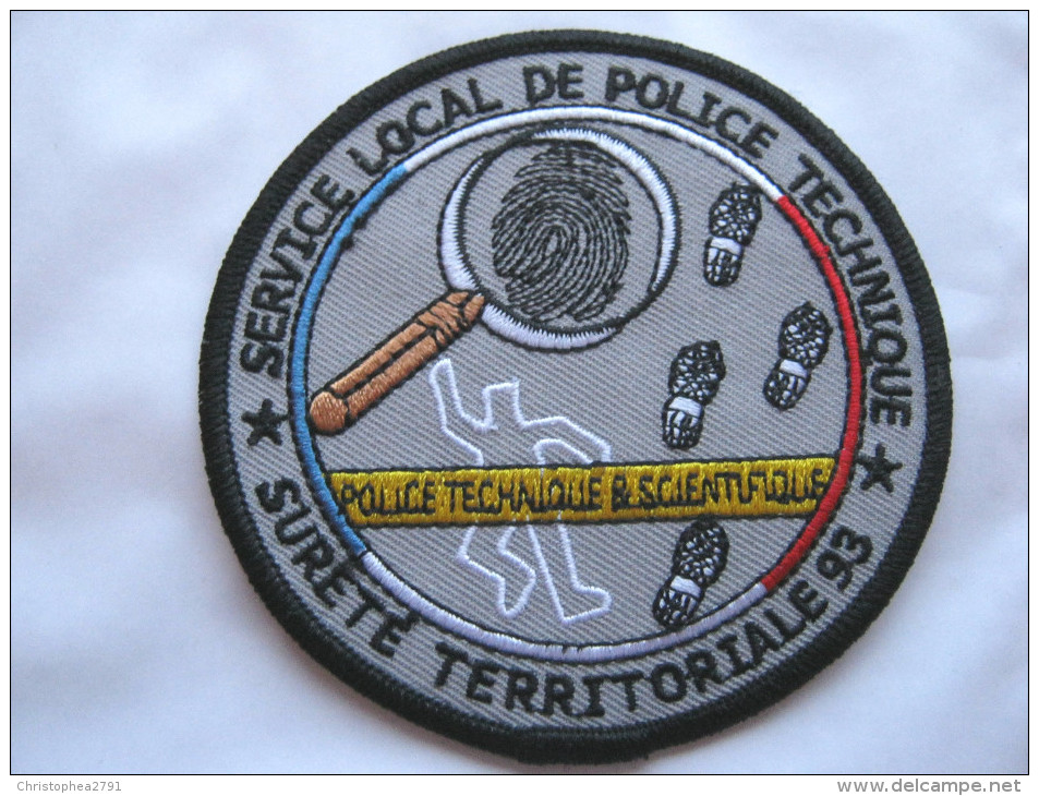 RARE INSIGNE TISSUS PATCH POLICE NATIONALE LE SLPT POLICE TECHNIQUE EMPREINTES DIGITALES DU 93 EN SUPERBE ETAT - Police & Gendarmerie