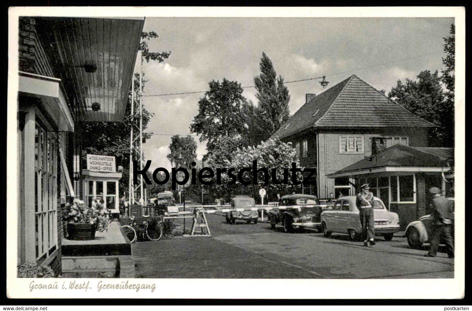 ALTE POSTKARTE GRONAU GRENZÜBERGANG GLANERBRÜCKE GLANERBRUG GRENZE Grense Border Frontière Auto Car Cars Cpa Postcard AK - Gronau