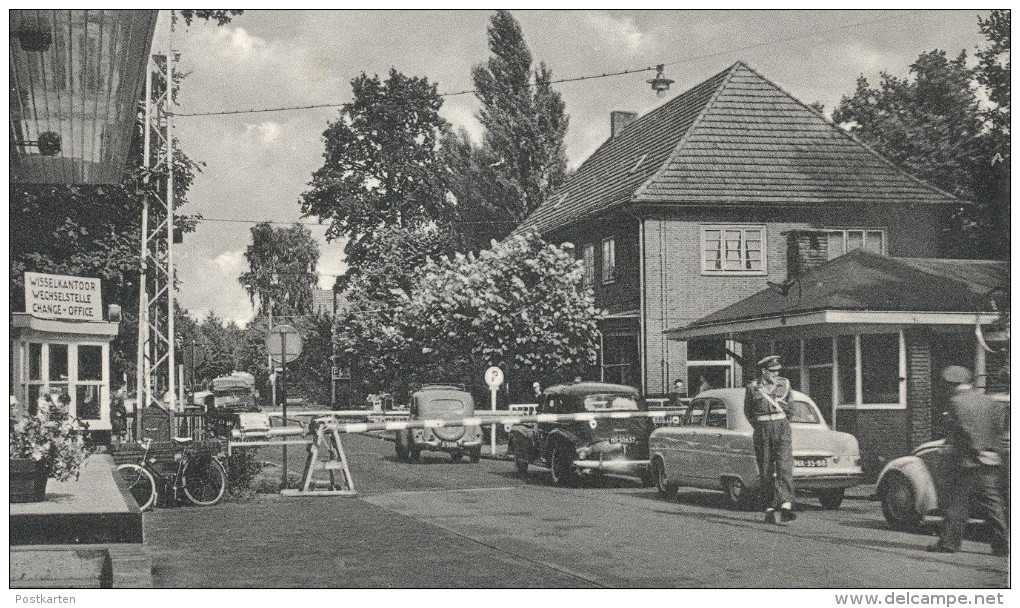 ALTE POSTKARTE GRONAU GRENZÜBERGANG GLANERBRÜCKE GLANERBRUG GRENZE Grense Border Frontière Auto Car Cars Cpa Postcard AK - Gronau