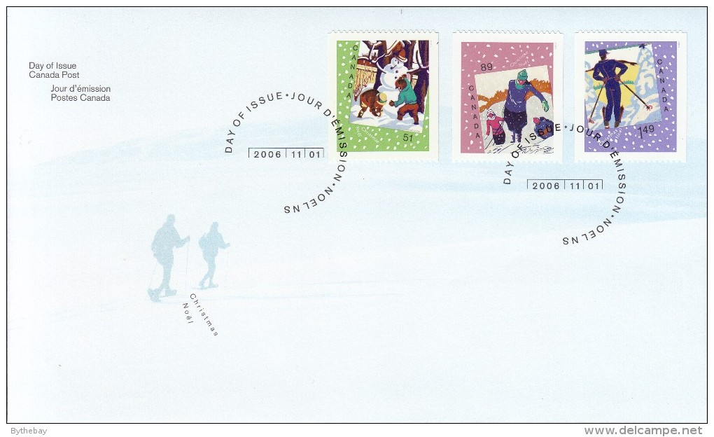 Canada FDC Scott #2184-#2186 Set Of 3 Christmas Card Designs - Christmas - 2001-2010