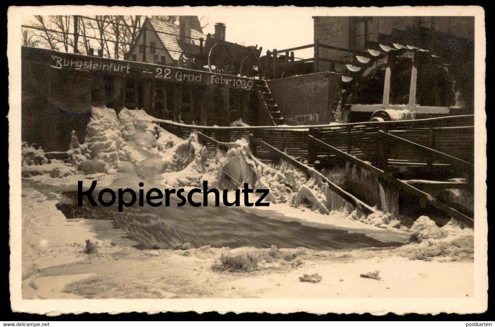 ALTE POSTKARTE BURGSTEINFURT 1929 MINUS 22 GRAD WINTER SCHNEE MÜHLE Wassermühle Moulin Mill Hiver Snow Wetter Weather - Steinfurt