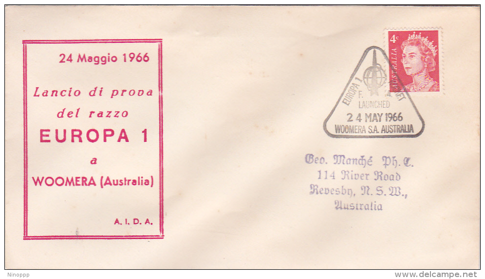 Australia 1966 Test Europa 1 Rocket F.4 Souvenir Cover - Other & Unclassified