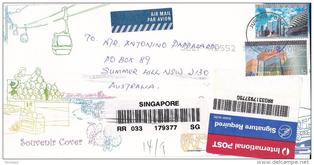 Singapore 2004 Registered Cover To Australia - Singapore (1959-...)