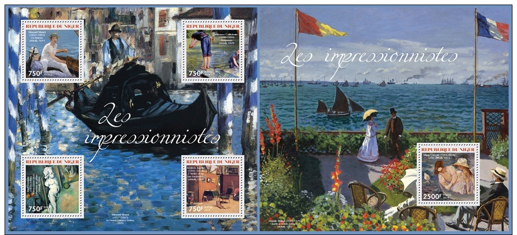 Nig14322ab Niger 2014 Painting Impressionists 2 S/s - Impressionisme