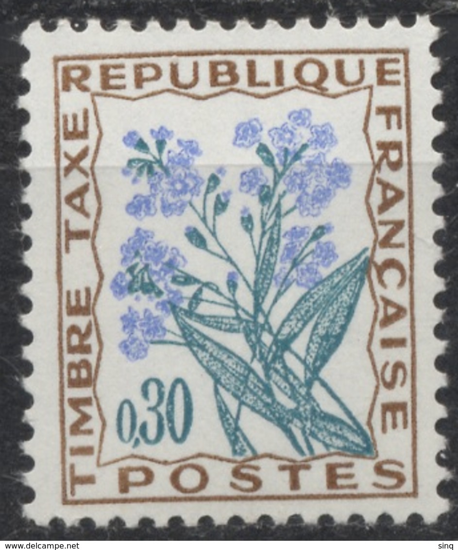 Taxe N° 99 Myosotis Faciale 0,30 F - 1960-.... Neufs